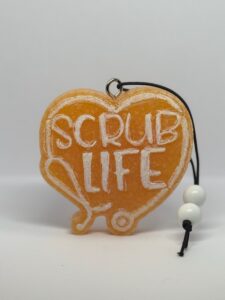Wicked Redhead Scrub Life freshie car air freshener orange heart
