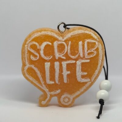 Wicked Redhead Scrub Life freshie car air freshener orange heart