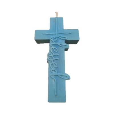 Wicked Cross Candle ( Blue )