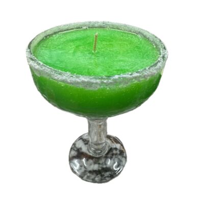 Decorative Candle in Salt-Rimmed Glass