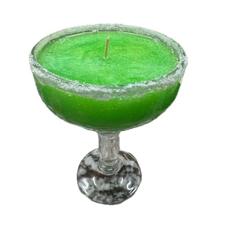 Decorative Candle in Salt-Rimmed Glass
