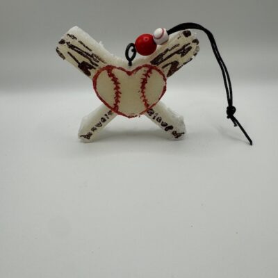 Wicked Freshie Bat and Ball car freshener in Laundry Daydream scent with red bead and black hanging cord