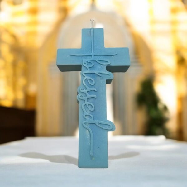 Wicked Cross Candle ( Blue )