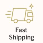 About The Wicked Redhead — Wicked Redhead Handcrafted Candle & Bath Collection "Fast shipping icon with delivery truck in gold line art"