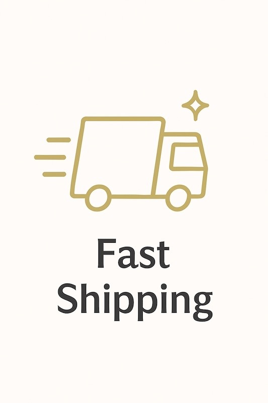 Wicked Redhead — Luxury Handcrafted Candles, Soaps & More — Wicked Redhead Handcrafted Candle & Bath Collection "Fast shipping icon with delivery truck in gold line art"