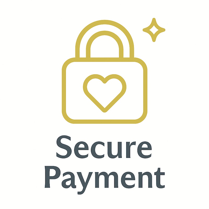 Wicked Redhead — Luxury Handcrafted Candles, Soaps & More — Wicked Redhead Handcrafted Candle & Bath Collection "Gold lock icon with heart symbol representing secure payment"