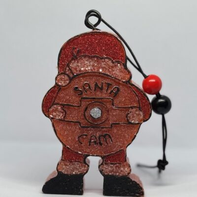 Wicked Santa Cam Freshie hanging decoration for Christmas tree with festive Santa design scented in Wicked Balsam